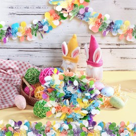 MARFOREVER 3 Pcs 19.7 Feet Easter Garland Decorations Easter Metallic Tinsel Twist Garland Spring Hanging Garland Supplies for Easter Spring Holiday Party Indoor Outdoor Home Door Mantel Window Decor