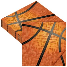 Aodaer Aodaer 48 Pieces Basketball Napkins 13 x 13 Inches Basketball Paper Napkins Disposable Basketball Pattern Cocktail Napkins for Basketball Party Decorations, Sports Party Supplies, Birthday Party