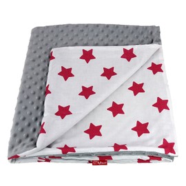 ByBoom Basics Baby Blanket 75 x 100 cm, Oeko-Tex, Double-Sided, Fluffy Cuddly First Blanket with Cotton and Minky Side, Extra Soft, Made in EU