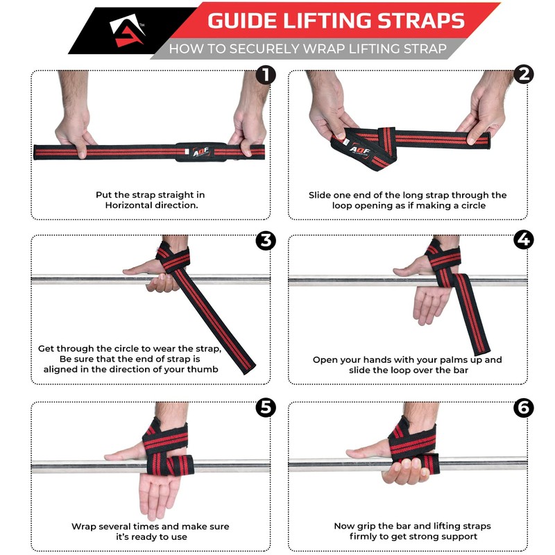 AQF Weight Lifting Straps Neoprene Padded Wrist Support, CrossFit Training