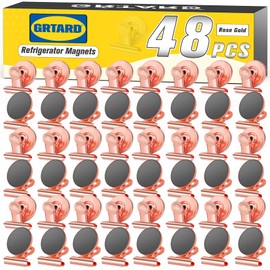 Grtard 48pack Magnetic Clips, Cute Magnet Clips for Fridge, Rose Gold Magnetic Clips Heavy Duty, Strong Magnetic Clip Magnets, No-Scratch Magnetic Clips for Refrigerator, Whiteboard, Locker, Classroom