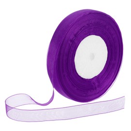 DMiotech 100 Yards Organza Ribbon 5/8 Inch Dark Purple Chiffon Ribbon Shimmer Sheer Gift Wrapping Ribbons for Flower Bouquets Wedding Birthday DIY Decoration