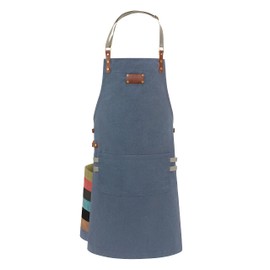 Ess-Nische® Cooking Apron BBQ Apron for Men and Women - Kitchen Apron for Men - Ideal as a Gift for Men, Grandma or Grandpa - Denim Apron Women Extra Long - Many Colours, blue