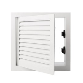 11.65 x 11.65 inch - Access Doors - Access Panel for Drywall with Push-Button Switch - Access Panel with Vent - Aluminum Alloy - White - Good Ventilation - Inside Dimensions: 10 x 10 inch