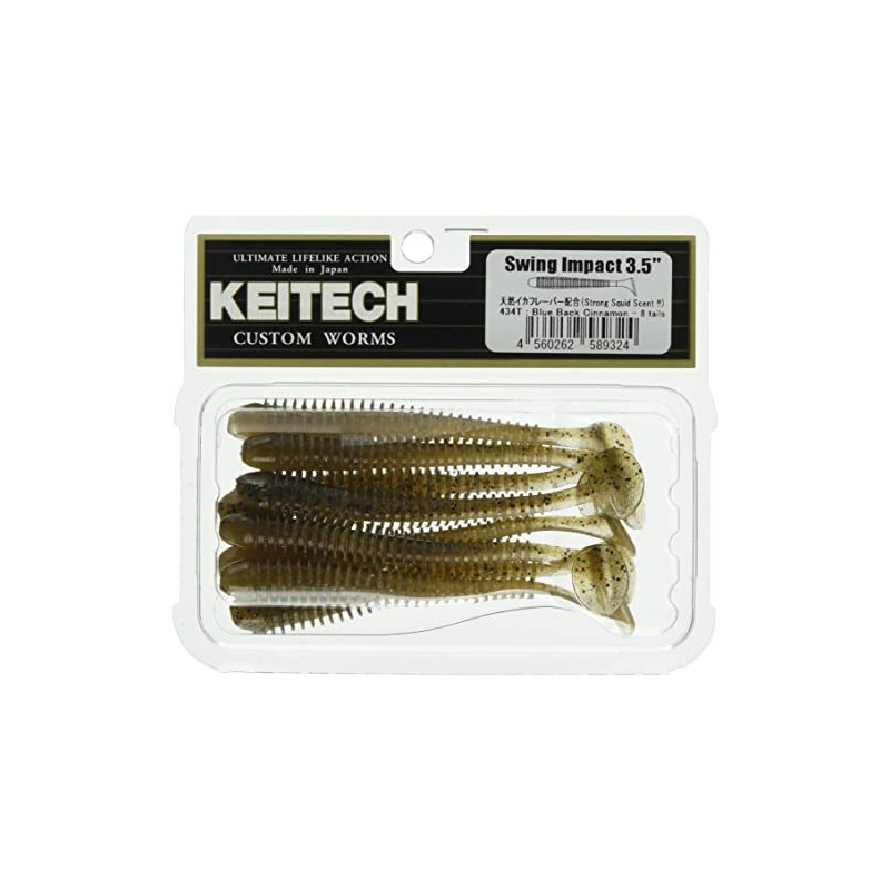 Keitech Swing Impact Fishing Hooks 3.5 Inches Blue Back Cinnamon