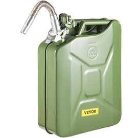 VEVOR Jerry Fuel Can, 5.3Gal / 20L Portable Jerry Gas Can with Flexible Spout System, Rustproof ＆ Heat-resistant Steel Fuel Tank for Cars Trucks Equipment Bottles Organiser:_Green - 1PC
