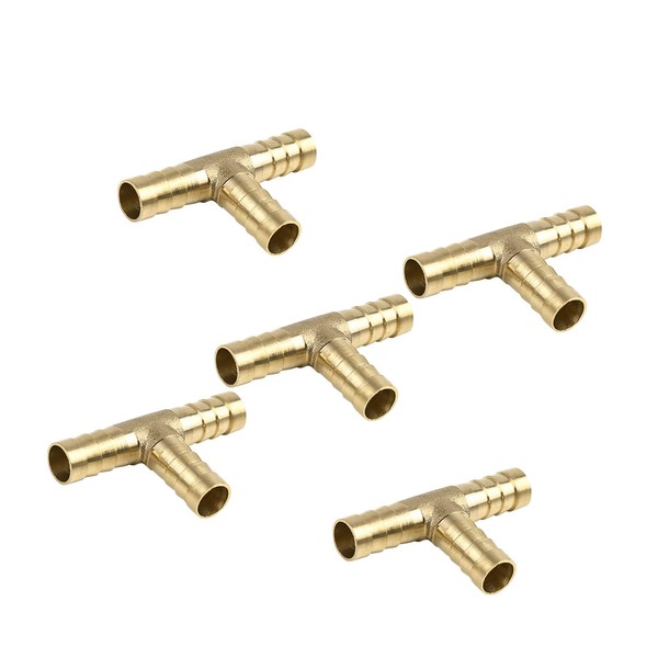 Hihaha 10mm Hose Barb Brass 3 Way Tee Joiner Adaptor