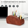 molshine Remote Control Holder with 5 Compartments, PU Leather Remote