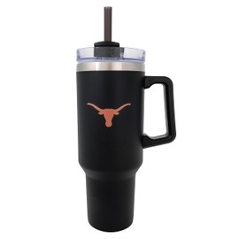 Desert Cactus University of Texas Longhorns UT Austin Large Insulated Stainless Steel Handle Lid Straw Reusable Double Walled Cup Hot Cold Drinkware Laser Etched (40oz Ounce Rally Tumbler Design F)