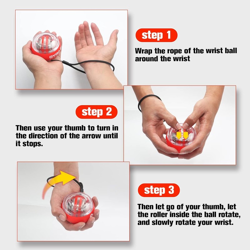 JIN BD Wrist Trainer Ball Auto-Start Gyroscopic Forearm Exerciser Gyro