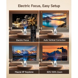 【Electric Focus】 Magcubic Mini Projector 4K Support, Portable Projector with WiFi 6 and Bluetooth 5.4, Smart Proyector, 5W Soundbase Speaker, 180° Rotation for Home Theater HY300 Ultra