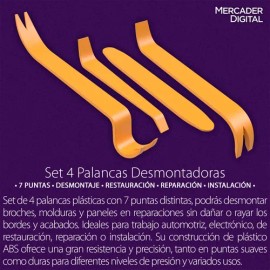 Set 4 Herramienta Quita Broche Grapa Coche Moldura Clip Cuña