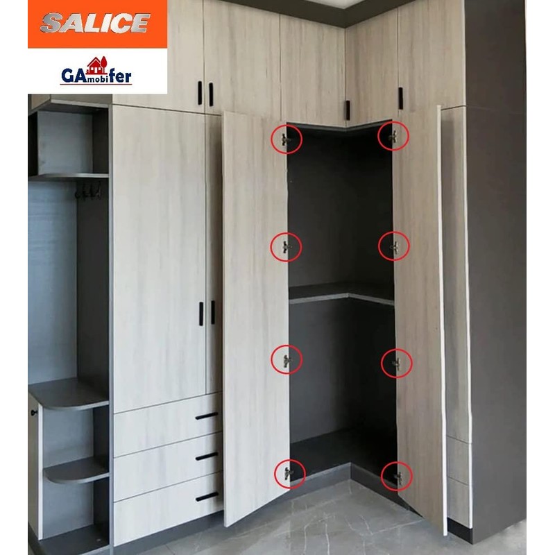SALICE Hinges for Doors with Large Opening up to 165°,