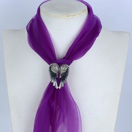 YACQ Women's Guardian Angel Wing Brooch Pins & Pendants 2 in 1 - Scarf Holders - 2 x 1 inch - for Blouse Jacket Coat Scarf Shawl Hat Bag, Metal, no gemstone