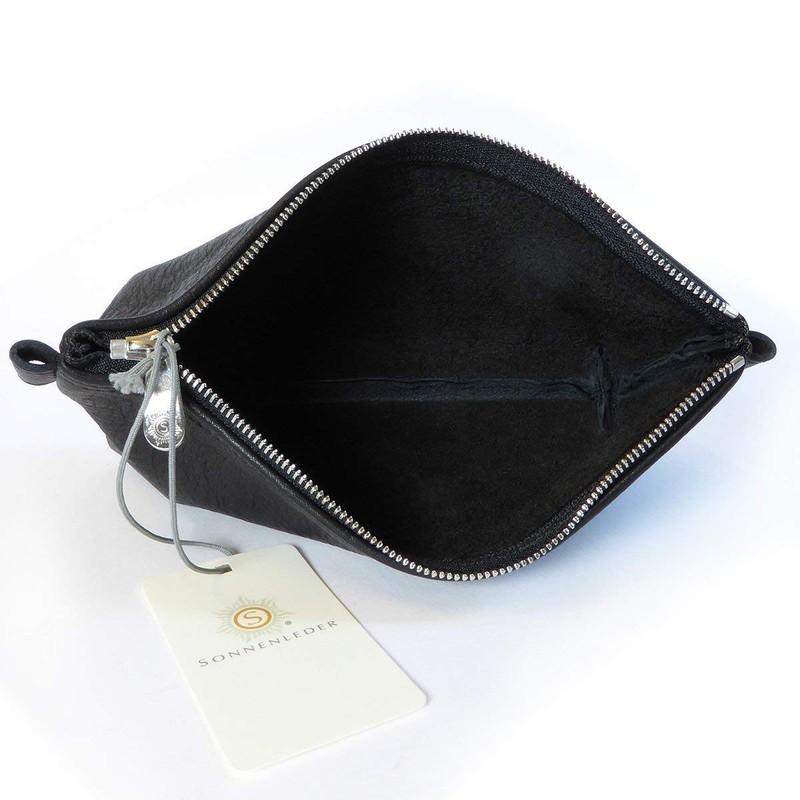 Sonnenleder "Berit" High Quality Leather Pencil Case, Color: Black, Natural