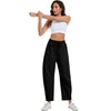 Kissonic Womens Barrel Leg Sweatpants Elastic Waist Drawstring Wide Leg
