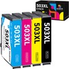 Hookink Pack of 4 503XL Cartridges Compatible with Epson 503XL