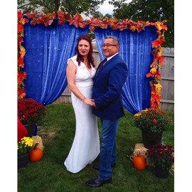 CHHEART Royal Blue Chiffon Backdrop Curtain 2 Panels 28x96 Inches Semi Sheer Curtains Tulle Backdrop Drapes Outdoor Party Decortaion Chiffon Curtains for Wedding (Royal Blue, 2PCS 28x96 Inches)