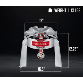 CONCORD Titan Burner. Stainless Steel Single Propane Burner. Great for Camping, Canning, Outdoor Cooking, Home Brewing, and More