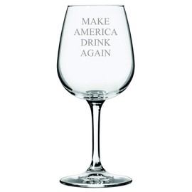 Make America Drink Again Themed Etched 12.75oz Wine Glass