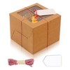 DOYIDE 20Pcs Mini Cake Boxes with Window, 6x6x5 Inches Brown