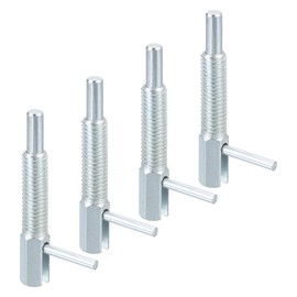 uxcell 4 Pcs Retractable Indexing Plunger Pin, M8 l Spring Plunger Carbon Steel Spring Loaded Latch Telescopic Locking Pin for Machinery Shipbuilding