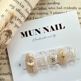 [Christmas] Shine Snowball Nail Tips - Round / [크리스마스]샤인스노우볼 네일팁 - 라운드