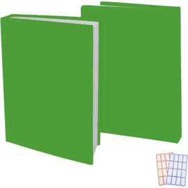 2 Pack Stretchable Book Sleeve Covers, for Paperbacks Hardcover Textbooks up to 9" x 12", Office Supplies with Free Sticker Labels (2 Pack, Green)