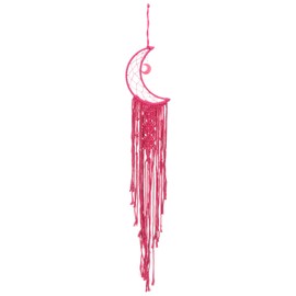 PATIKIL Moon Star Dream Catcher Decor, 35" Boho Dream Catcher Macrame Woven Wall Hanging for Home Decor Bedroom Accessories Cafes Wedding Decoration, Red