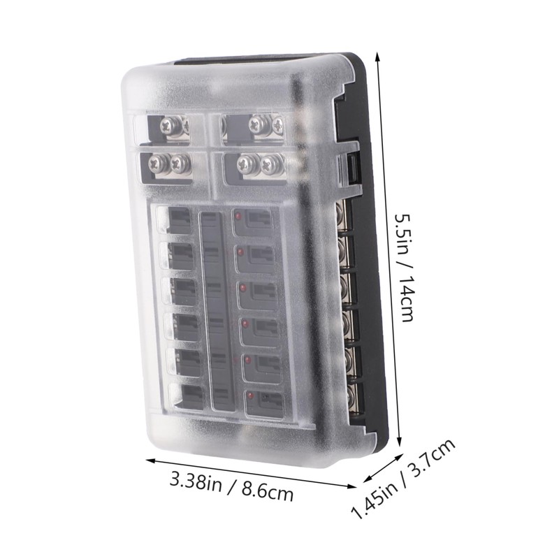 Mobestech 1set Way Fuse Block with Indicator Light Circuit Fuse