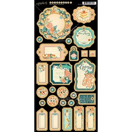 Graphic 45 Cafe Parisian Journaling Chipboard, Multicoloured