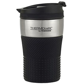 THERMOcafe by Thermos Vacuum Insulated Stainless Steel Travel Cup, 200ml, Black, HV200BK6AUS