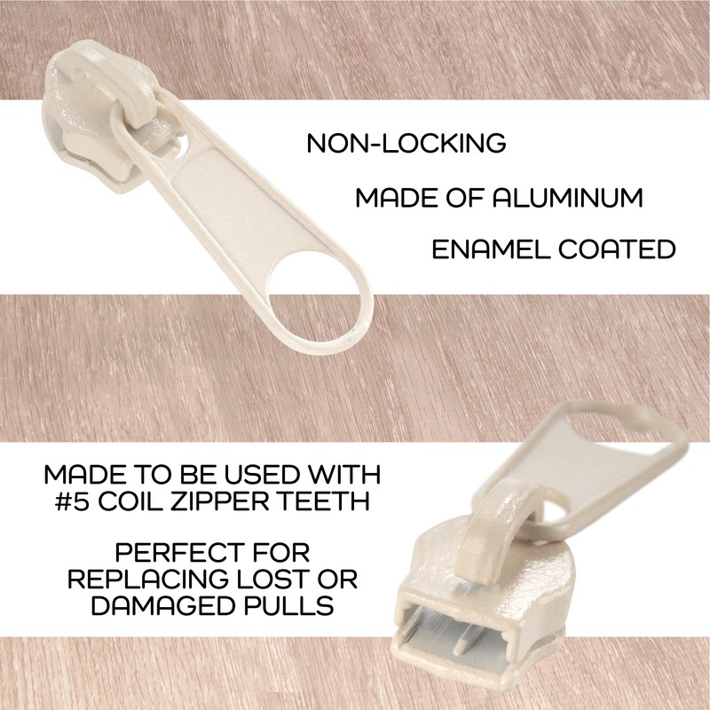 10pcs #5 Metal Zipper Slider Pulls for Coil Teeth -