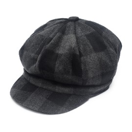 ZLYC Womens Classic Newsboy Caps Visor Cabbie Hat Flat Caps