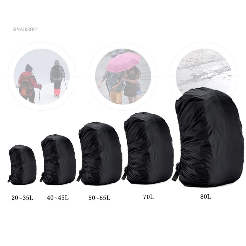 SINAIRSOFT Backpack Rain Cover 40L-45L waterproof sunscreen Black