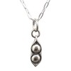 Sterling Silver Two Peas in a Pod Charm Necklace, 18"