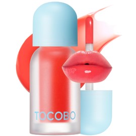 TOCOBO Juicy Berry Plumping Lip Oil 15 Coral Soda – Korean Vegan Hydrating Lip Oil with Plant Oils for High Shine Gloss - Non Sticky Formula for All Skin Tones, 0.12 fl.oz.