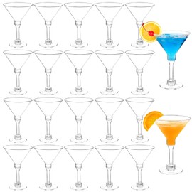 Qeirudu 40 Pack Plastic Martini Glasses, 5 oz Disposable Cocktail Glasses for Party Wine, Margarita, Champagne, Appetizers, Desserts