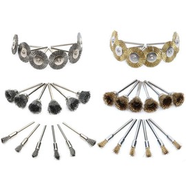 Yakamoz Wire Brushes Set, Set of 36Pcs Brass Steel Rotary Tool Wire Brush Polishing Wheels for Dremel Buffing Accessories