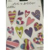 THE PAPER STUDIO STICKABILITIES STICKERS 2 SHEETS MULTI-COLOR HEARTS 26PCS