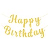 Pre-Strung Glitter Happy Birthday Banner Garlands Gold Happy Birthday Sign