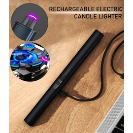 KOAKOMI 4IN1 Candle Accessory Set, Rechargeable Candle Lighter, Candle Wick Trimmer Cutter, Candle Snuffer & Candle Wick Dipper for Candle Lover Aromatherapy Gift, Stainless Steel Candle Care Kit