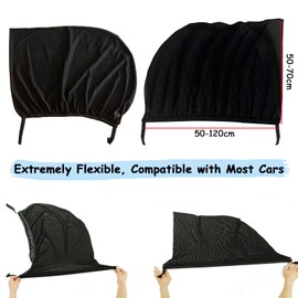 NOYVYDS Sun Protection Car Baby, Sun Visor Car Children for Side Windows, Window Blackout with UV Protection, Universal Car Sun Protection, Elasticity Net for Children and Pets, Pack of 2