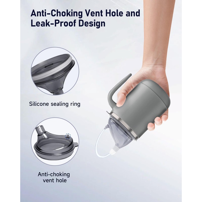 PILSAMAS Multifunctional Adult Sippy Cup for Elderly Spill Proof -