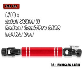 RCHuiWow - Ejes de transmisión universales de 98 a 115 mm CVD actualiza parte para ejes de transmisión 1/10 Axia1 SCX10 II D90 Redcat Gen7/Pro GEN8 RC4WD, acero endurecido #45 con ejes de transmisión