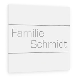 Graviers Design Door Sign Made of V2A Stainless Steel 230 x 230 mm White Weatherproof Rustproof Individually Adjustable Made in Germany