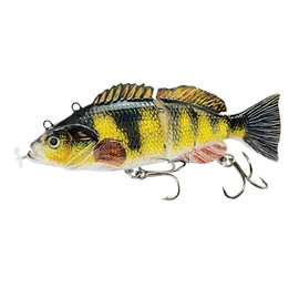 Robotic Swimming Lure,ODS Electric Fishing Lure 4 Segment Jointed Swimbait USB Rechargeable Robotic Lure for Bass Trout Pike