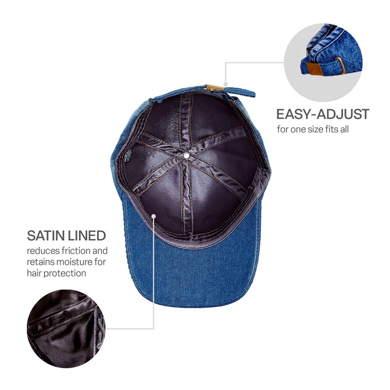 Red by Kiss Satin-Lined Baseball Cap, Comfortable Fit Adjustable Hat,