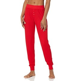 PJ Salvage Women's Loungewear Textured Essentials Jammie Pant, Red, X-Small