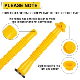 Godboy Gas Can Spout Replacement, Gas Can Nozzle, (5 Kit-Yellow) Flexible Pour Nozzle Suitable for Most 1/2/5/10 Gal Oil Cans, Fuel Can Spout Replacement